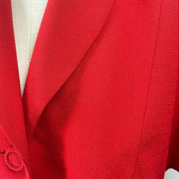 VINTAGE 90’s Ports International Red Wool Skirt Suit - Picture 5 of 6